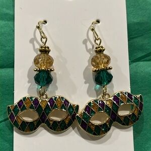 🌻3/$15 Mardi Gras Charm Earrings-NWOT